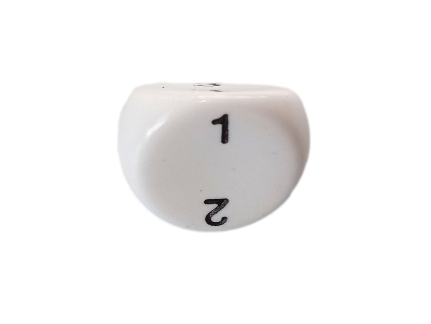 Opaque White 3 Sided Dice